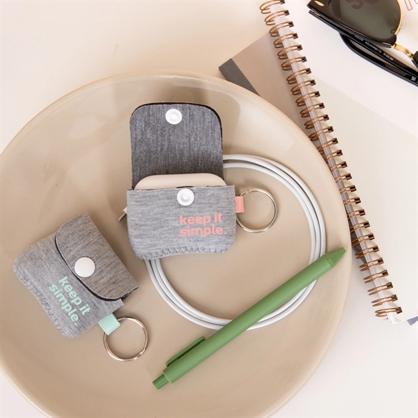 Heathered neoprene airpod gen 3 and Pro cover with colored stitching... from ASI 74710 Numo / NUMO Kolder