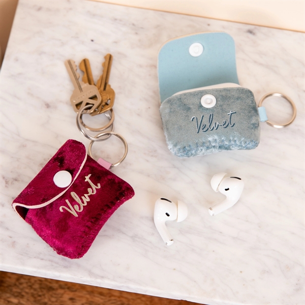 Velvet-neoprene airpod gen 3 or Pro cover with colored stitching... from ASI 74710 Numo / NUMO Kolder