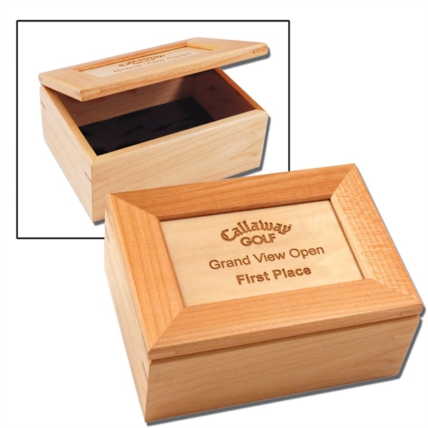 6" x 4.4" x 2.6" maple wood gift boxes with engraving.... from ASI 92531 Unique Custom Products / UCP