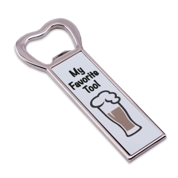 1.25" x 3.5" custom printed steel bottle opener with magnets.... from ASI 92531 Unique Custom Products / UCP