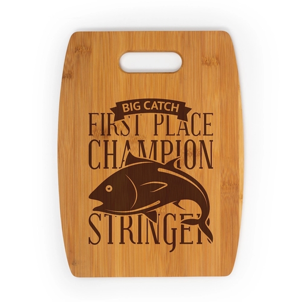 9" x 11.8" barrel shaped, bamboo cutting board with handle and... from ASI 92531 Unique Custom Products / UCP