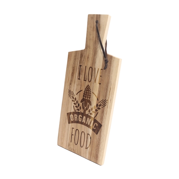 6.25" x 15" acacia wood cutting board with rope hanger for... from ASI 92531 Unique Custom Products / UCP