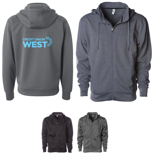 Independent Trading Co. Poly-Tech Zip Hooded Sweatshirt... from ASI 30208 A P Specialties / AP Specialties