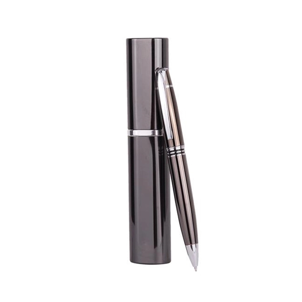 Twist action metal pen with matching case set and laser engrave... from ASI 37218 Athena Promo (tm)
