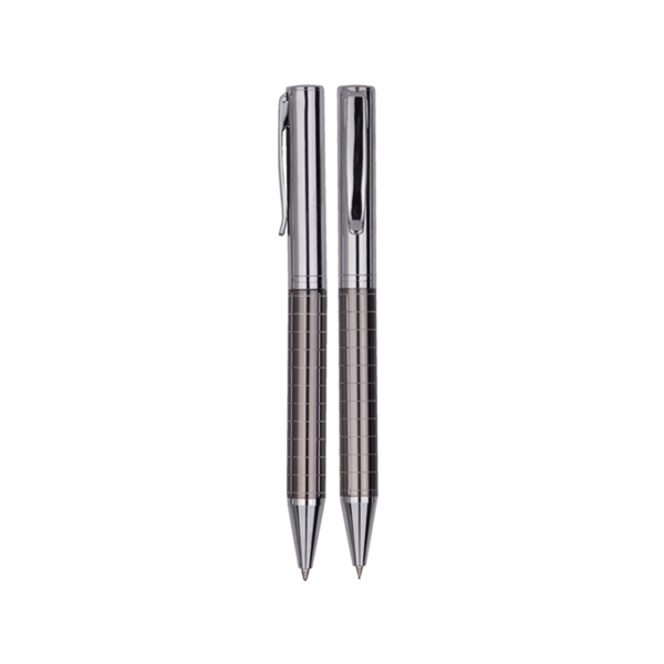 Executive metal ballpoint pen and pencil set with laser engrave on... from ASI 37218 Athena Promo (tm)