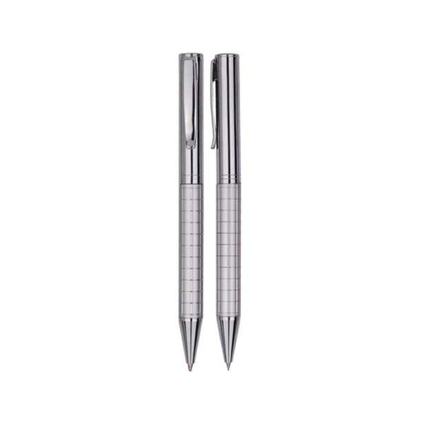 Executive metal ballpoint pen and pencil set with laser engrave on... from ASI 37218 Athena Promo (tm)