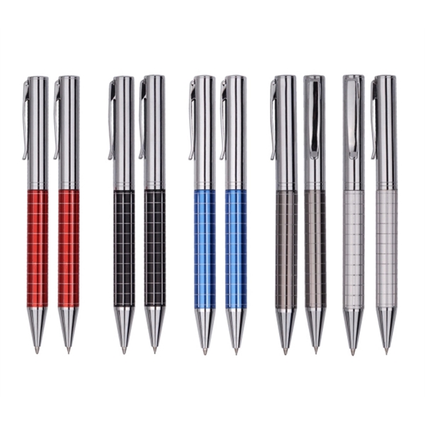 Executive metal ballpoint pen and pencil set with laser engrave on... from ASI 37218 Athena Promo (tm)