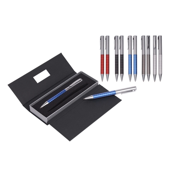 Executive metal ballpoint pen and pencil set with laser engrave on... from ASI 37218 Athena Promo (tm)