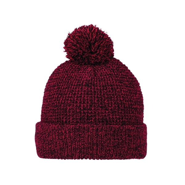 7.99" x 1.57" x 9.02" beanie with a cuff and pom-pom... from ASI 66887 PCNA / Trimark