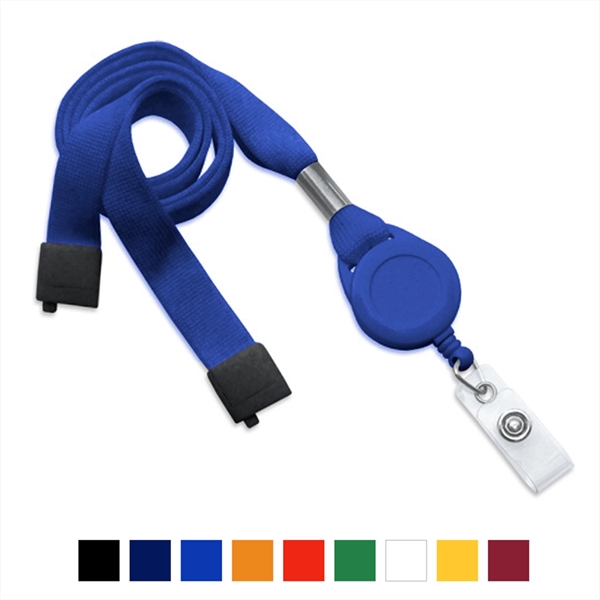 5/8" thick 34" flat tubular lanyard with breakaway badge reel.... from ASI 62088 IDProductsource