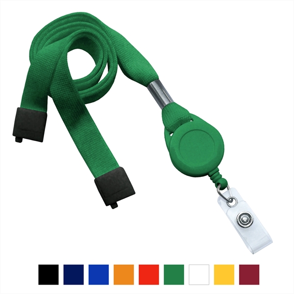 5/8" thick 34" flat tubular lanyard with breakaway badge reel.... from ASI 62088 IDProductsource