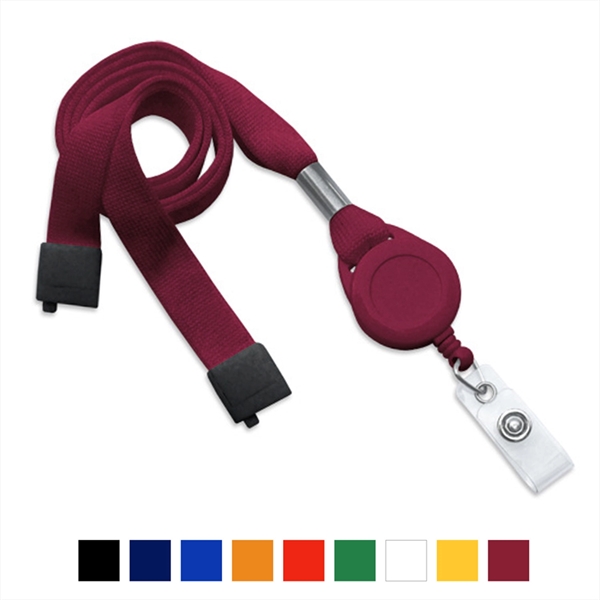 5/8" thick 34" flat tubular lanyard with breakaway badge reel.... from ASI 62088 IDProductsource