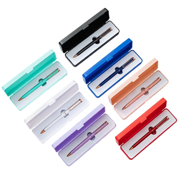 Colored metal pen set plus free laser engraving on 1 location... from ASI 37218 Athena Promo (tm)
