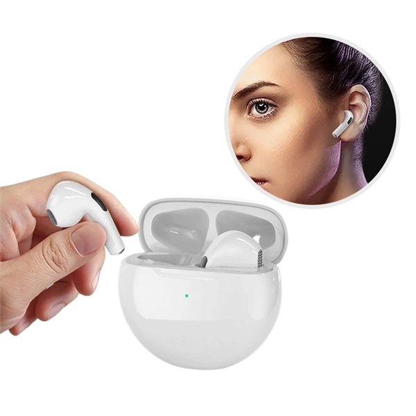 Waterproof Wireless Bluetooth Earbuds with round shape charging box... from ASI 37218 Athena Promo (tm)