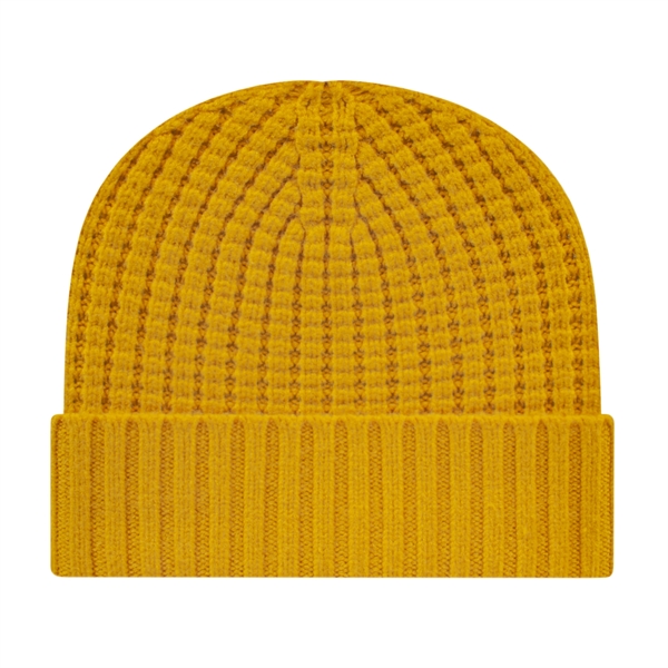 Premium blend knit cap with waffle crown and tonal CA emblem... from ASI 43792 Cap America Inc