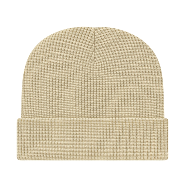 Waffle knit acrylic and polyester cap with cuff.... from ASI 43792 Cap America Inc