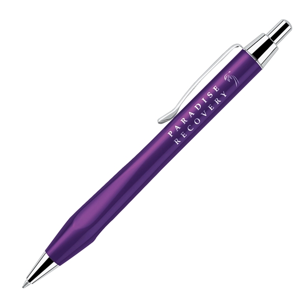Click-action solid brass ballpoint pen with a triangular grip and chrome... from ASI 68190 Lungsal / Lungsal