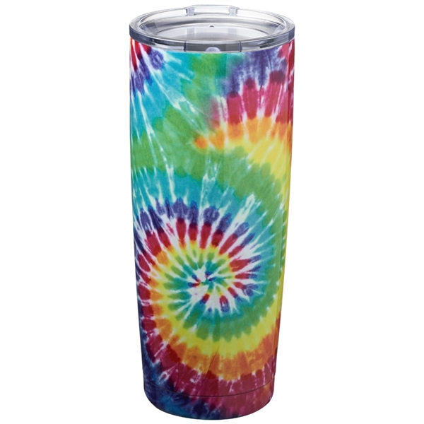 20 oz. stainless steel tumbler with transparent lid, tie dye design... from ASI 39552 BEL Promo