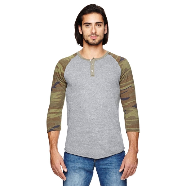 Alternative Unisex Eco-Jersey™ 3/4-SleeveRaglan Henley... from ASI 34063 alphabroder