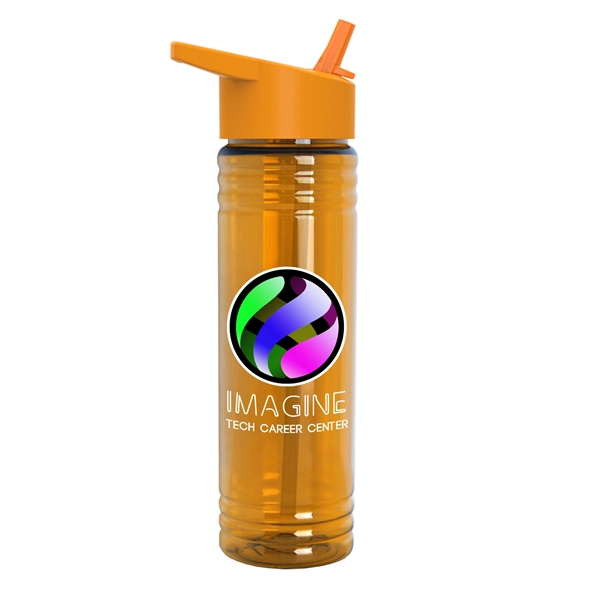New Slim Cylinder Design 24 oz. Transparent Water Bottles with Flip... from ASI 55990 Garyline