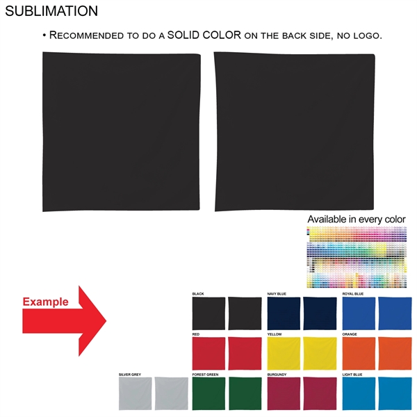 Colored Sublimated Bandana, 22x22, Sublimated Edge to Edge 2 sides, Available... from ASI 53509 FIEL-Fairdeal Import & Export / FIEL