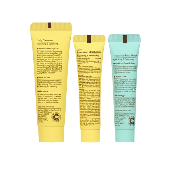 SunBum's Skin Care Essentials kit including Daily Cleanser, Daily Sunscreen Moisturizer... from ASI 61005 Hirsch Gift Inc