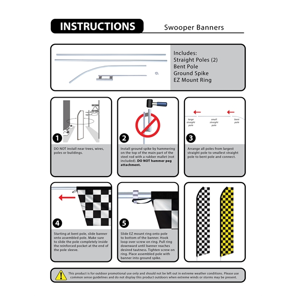 12' Digitally Printed Blue/White Checkered Swooper Banner... from ASI 80228 Quinn
