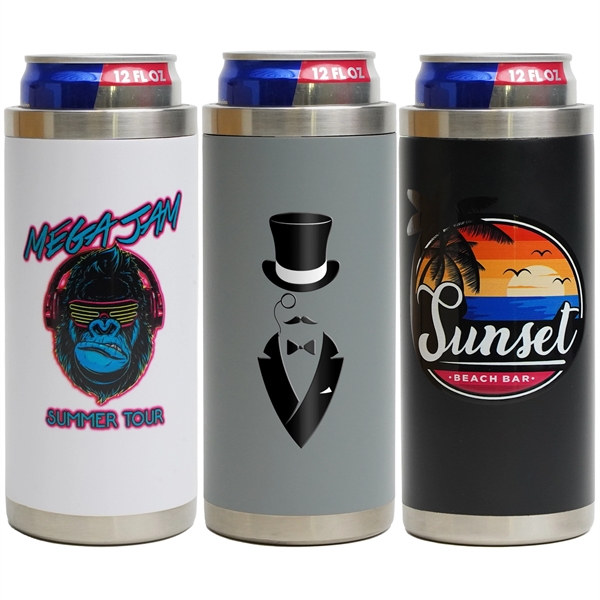 Double-walled vacuum-sealed stainless insulator for 12 oz slim cans.... from ASI 61966 HPG / Best Promotions USA