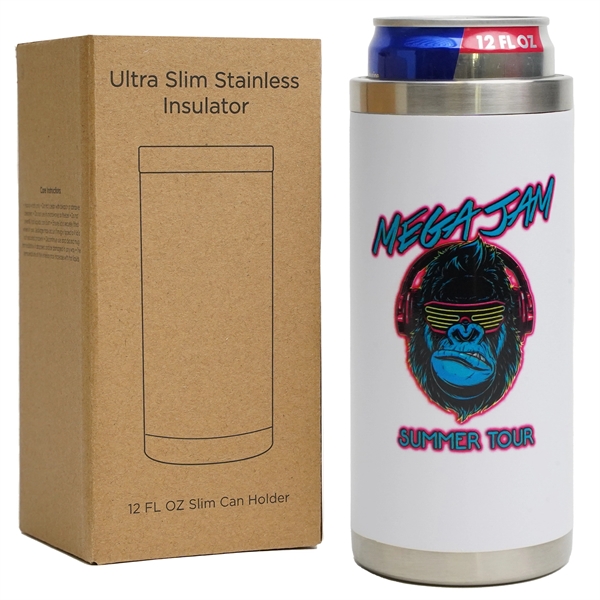 Double-walled vacuum-sealed stainless insulator for 12 oz slim cans.... from ASI 61966 HPG / Best Promotions USA
