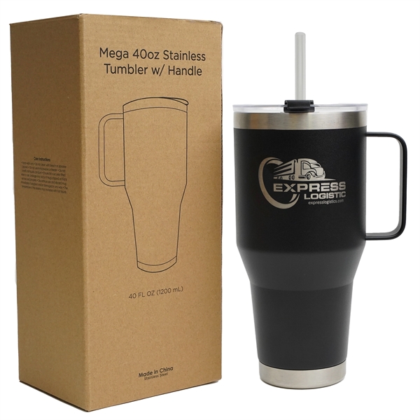 40 oz stainless steel, double-walled, & vacuum-sealed tumbler with a powder... from ASI 61966 HPG / Best Promotions USA