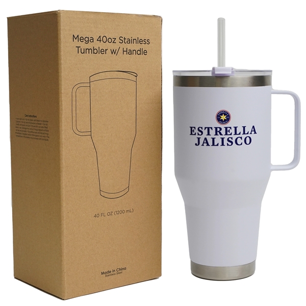 40 oz stainless steel, double-walled, & vacuum-sealed tumbler with a powder... from ASI 61966 HPG / Best Promotions USA