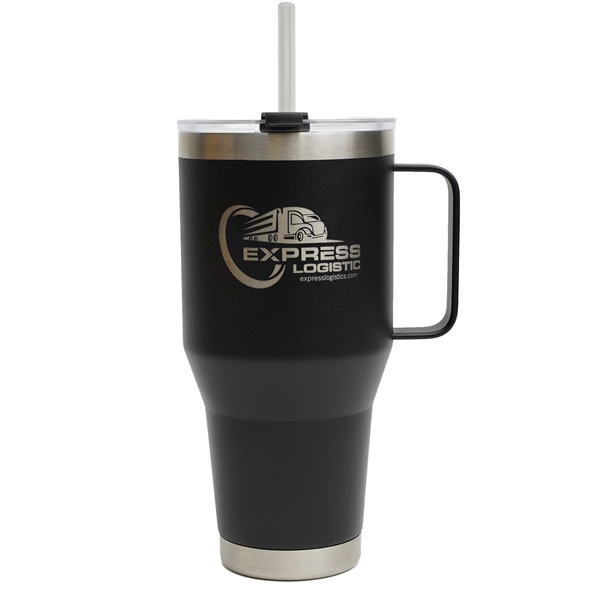 40 oz stainless steel, double-walled, & vacuum-sealed tumbler with a powder... from ASI 61966 HPG / Best Promotions USA
