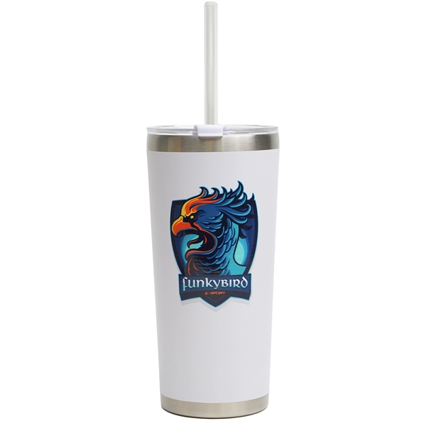 Classic stainless steel, double-walled, & vacuum-sealed 20 oz tumbler with a... from ASI 61966 HPG / Best Promotions USA