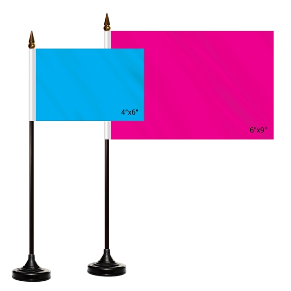 4" x 6" single reverse polyester stick flag on a 10"... from ASI 80228 Quinn