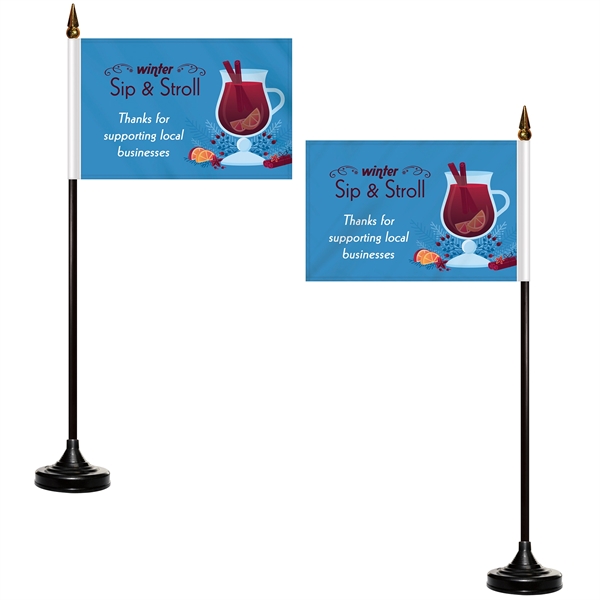 4" x 6" double sided polyester stick flag on a 10"... from ASI 80228 Quinn