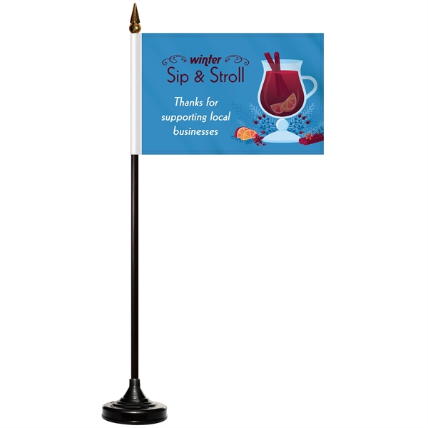 4" x 6" double sided polyester stick flag on a 10"... from ASI 80228 Quinn