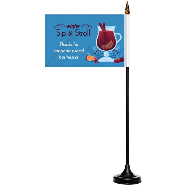 4" x 6" double sided polyester stick flag on a 10"... from ASI 80228 Quinn