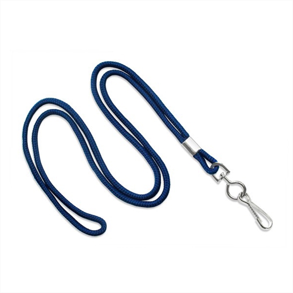 Round braid lanyard, black with swivel hook attachment. Blank.... from ASI 62088 IDProductsource