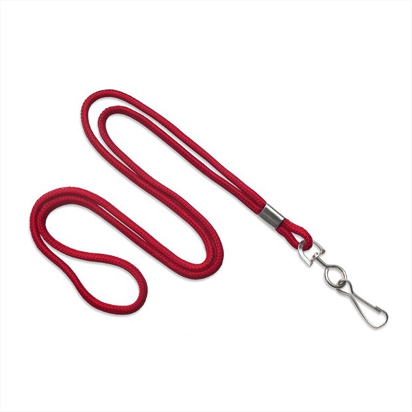 Round braid lanyard, black with swivel hook attachment. Blank.... from ASI 62088 IDProductsource
