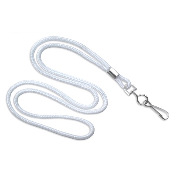 Round braid lanyard, black with swivel hook attachment. Blank.... from ASI 62088 IDProductsource