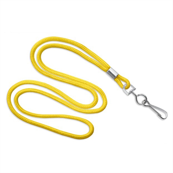 Round braid lanyard, black with swivel hook attachment. Blank.... from ASI 62088 IDProductsource