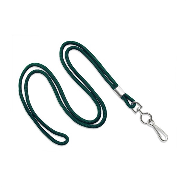 Round braid lanyard, black with swivel hook attachment. Blank.... from ASI 62088 IDProductsource