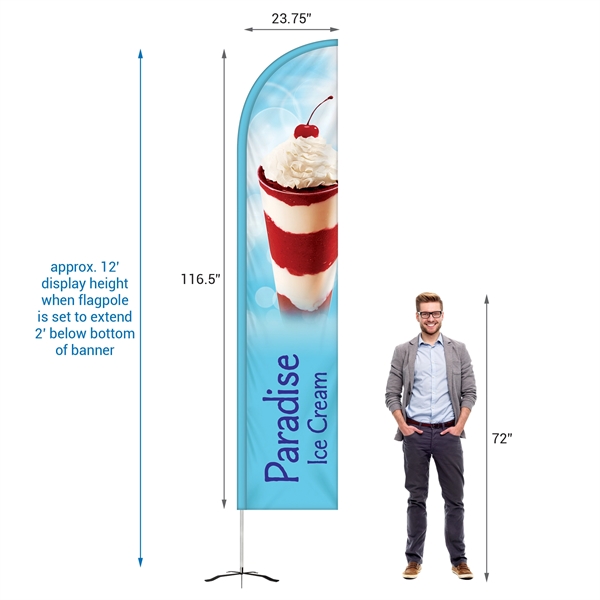 10' Double Sided Half Drop Banner w/ Premium Hardware & Cross... from ASI 80228 Quinn