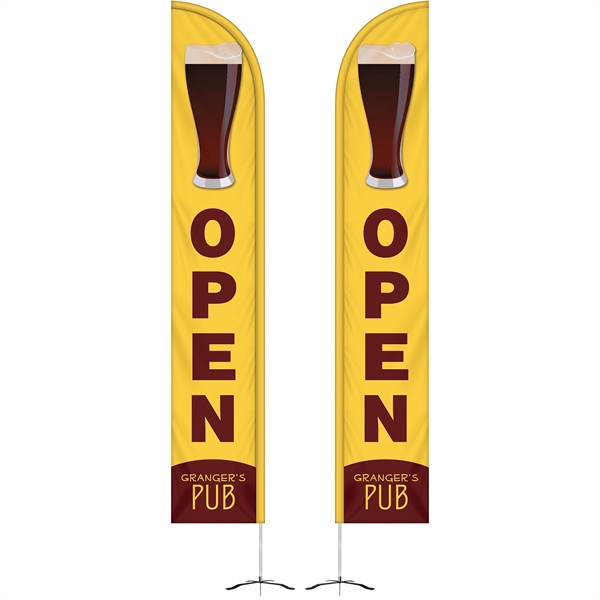 12' Double Sided Half Drop Banner w/ Premium Hardware & Cross... from ASI 80228 Quinn