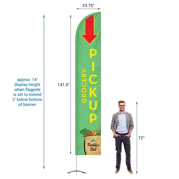 12' Double Sided Half Drop Banner w/ Premium Hardware & Cross... from ASI 80228 Quinn
