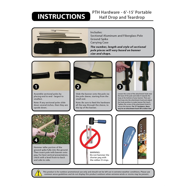 12' Double Sided Half Drop Banner w/ Premium Hardware & Cross... from ASI 80228 Quinn