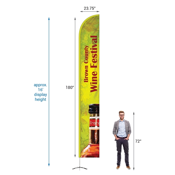 15' Double Sided Half Drop Banner w/ Premium Hardware & Cross... from ASI 80228 Quinn