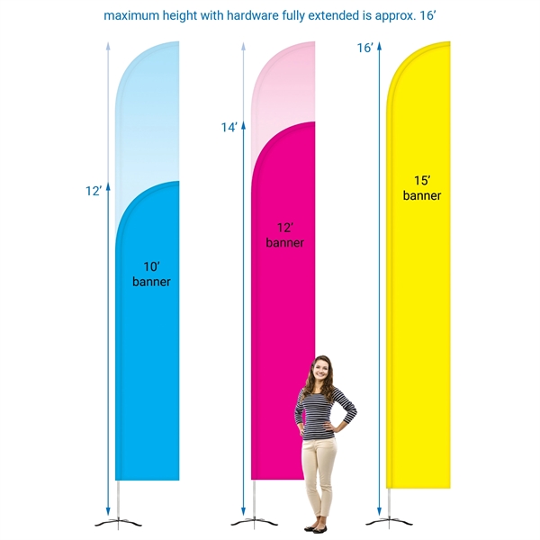 15' Double Sided Half Drop Banner w/ Premium Hardware & Cross... from ASI 80228 Quinn