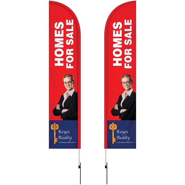 10' Double Sided Half Drop Banner w/ Premium Hardware & Spike.... from ASI 80228 Quinn