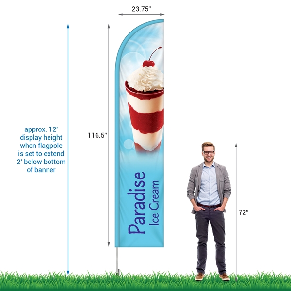 10' Double Sided Half Drop Banner w/ Premium Hardware & Spike.... from ASI 80228 Quinn